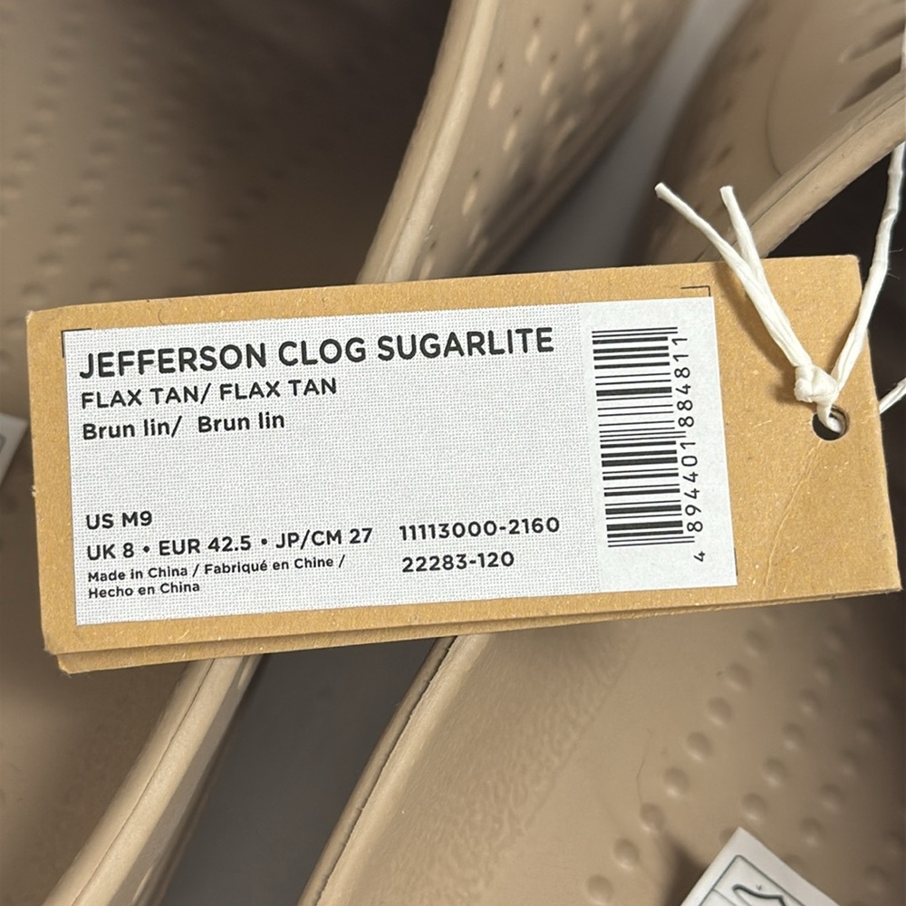 NATIVE “Jefferson Clog Sugarlite” Flax Tan Rubber New! Mens 9 Womens 10 Unisex - Picture 5 of 6